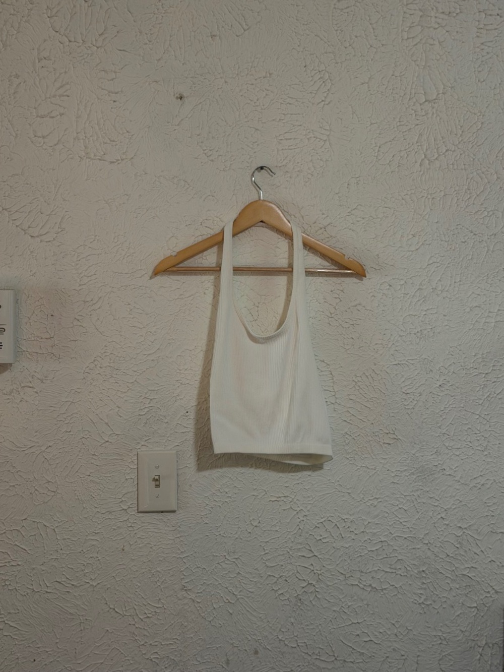 American Eagle White Halter Top Medium Stretch NWT